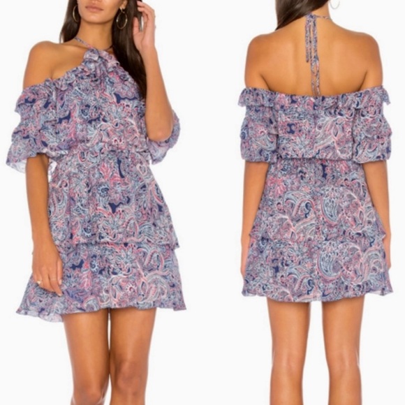 Parker Dresses & Skirts - PARKER 100% Silk Lorenzo Paisley Cold Shoulder Halter Dress